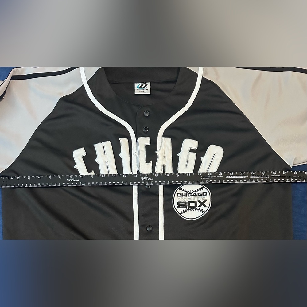 Vintage Vtg MLB Dynasty Chicago White Sox Men's Black Embroidered Jersey XXL 2XL - Picture 6 of 7